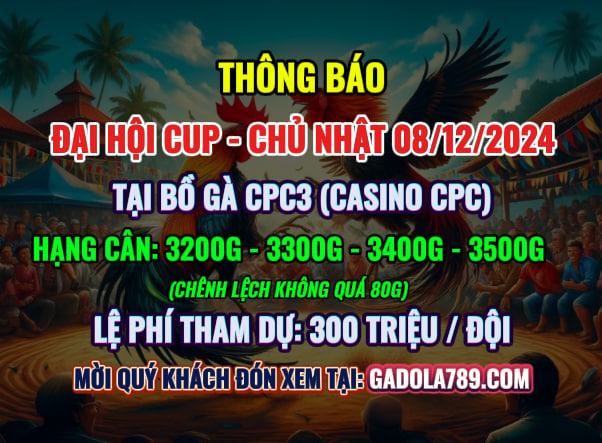 Đại Hội Cup CPC3 Ngày 08/12/2024